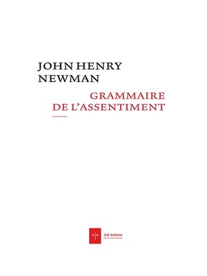 cover image of Grammaire de l'assentiment